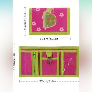 🐢RFID Blocking Trifold Wallet for Kids with Zippered Pocket🐢💖